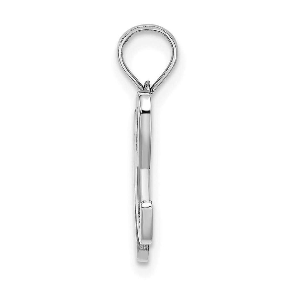 10k White Gold Polished H Script Initial Charm - image 7